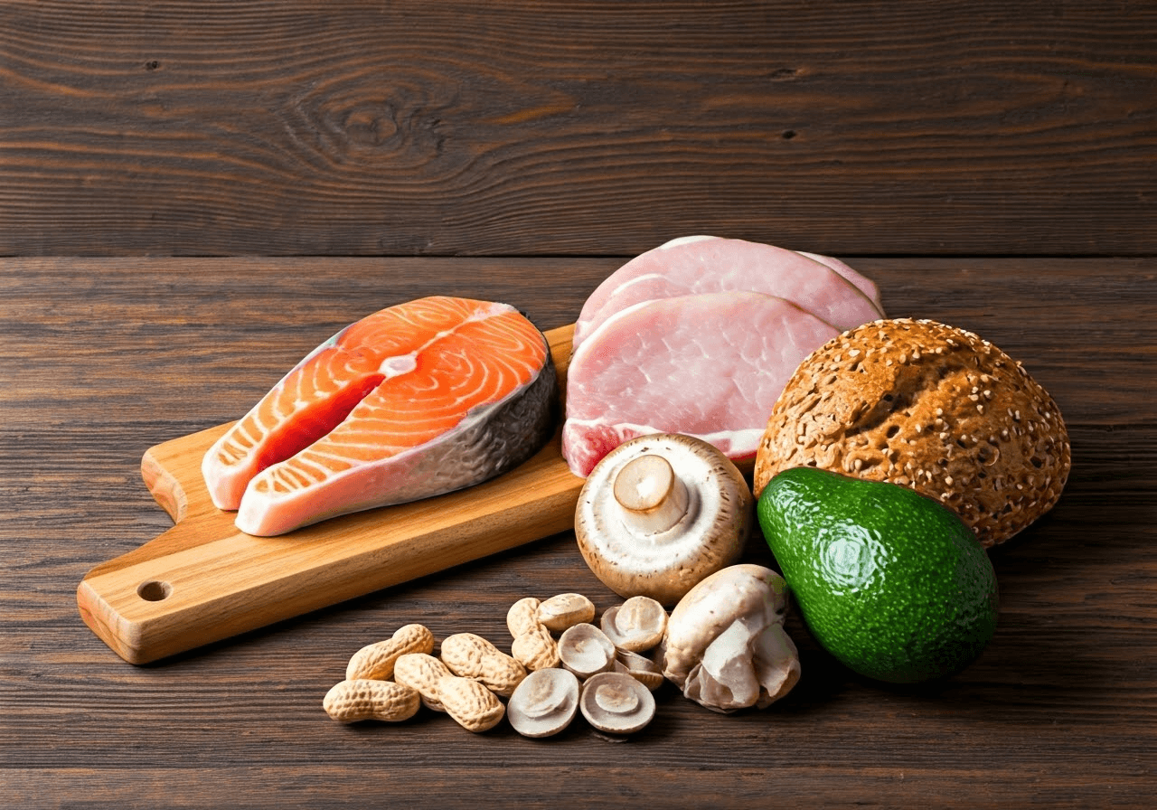 Vitamin B3 rich foods.