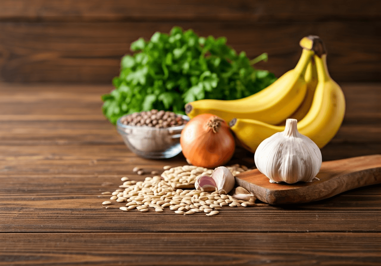 Prebiotic-rich foods display