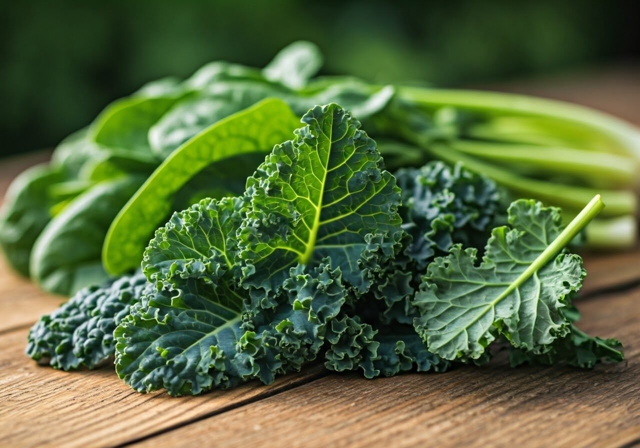 Leafy greens rich in vitamin K