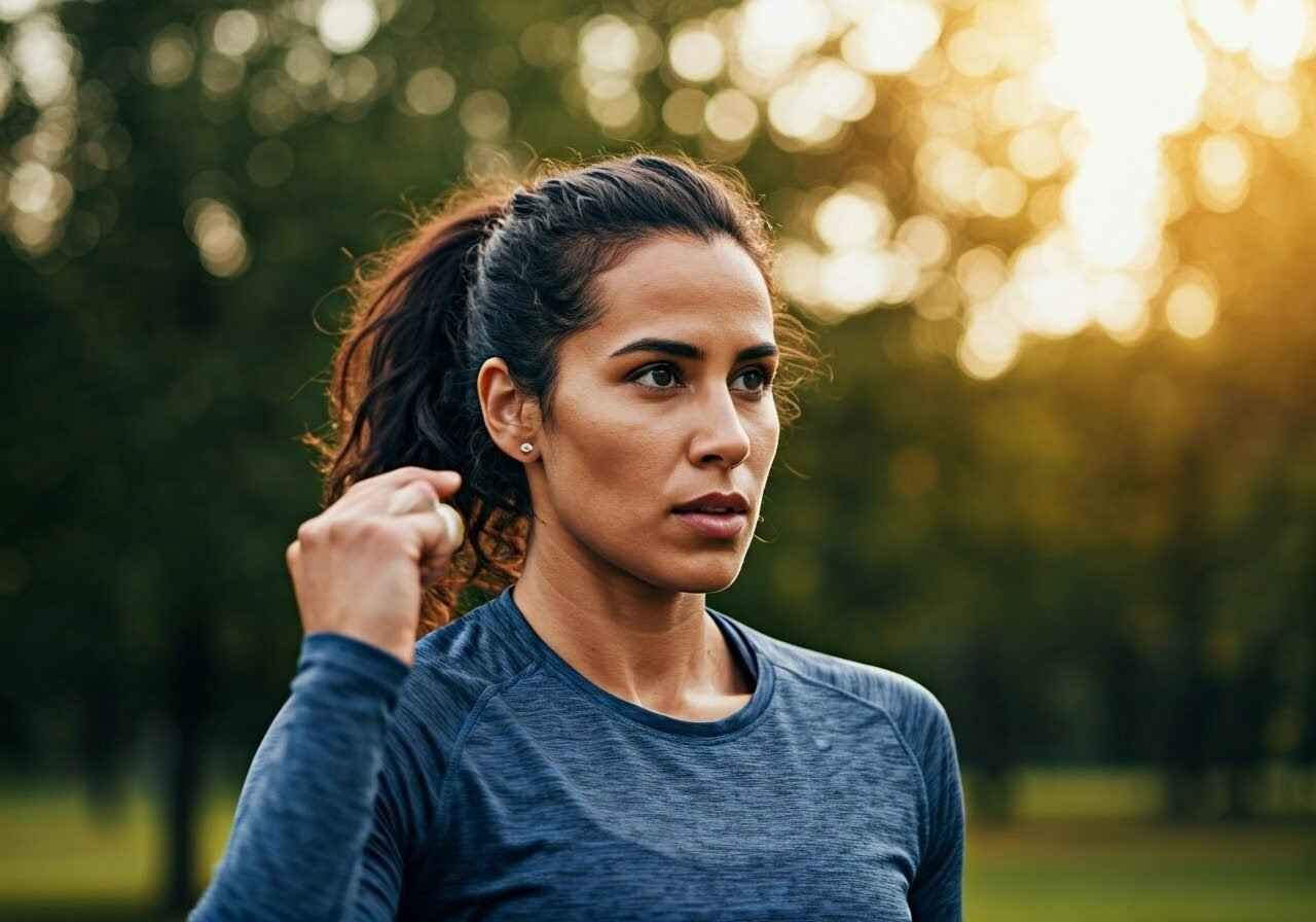 Athlete taking ashwagandha outdoors