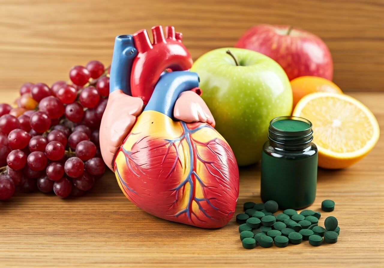 Heart model with spirulina supplements