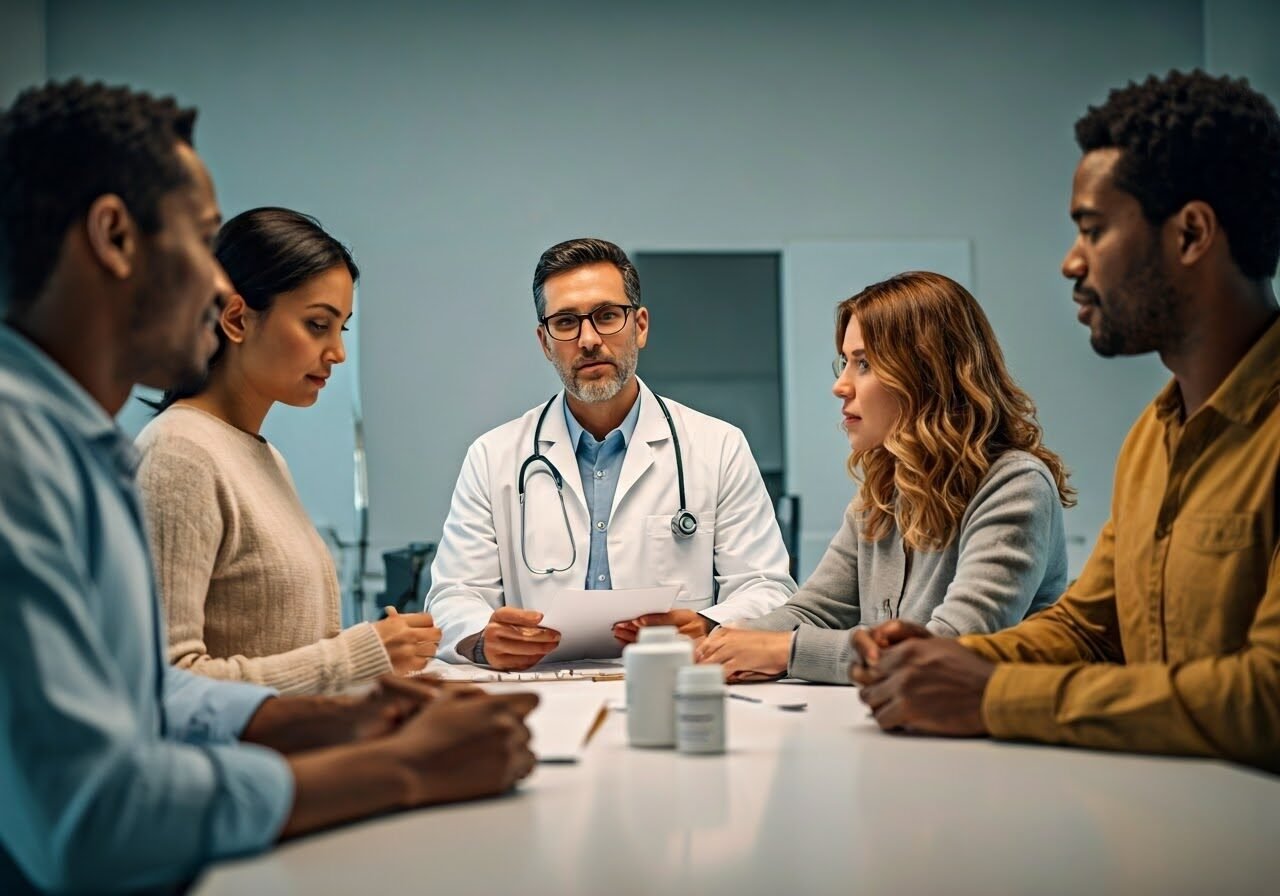 People consulting doctor on probiotics