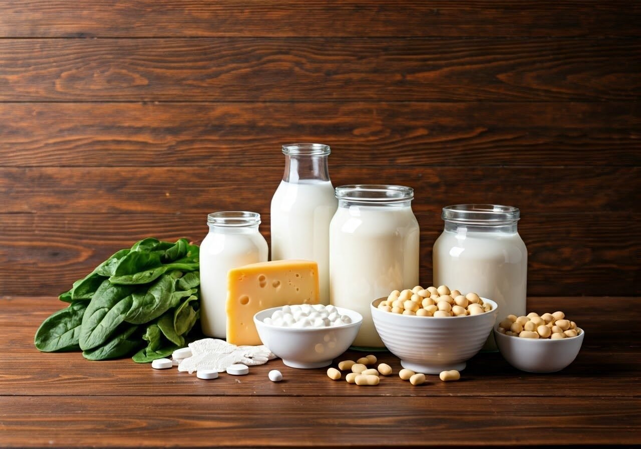 Calcium sources on a table.