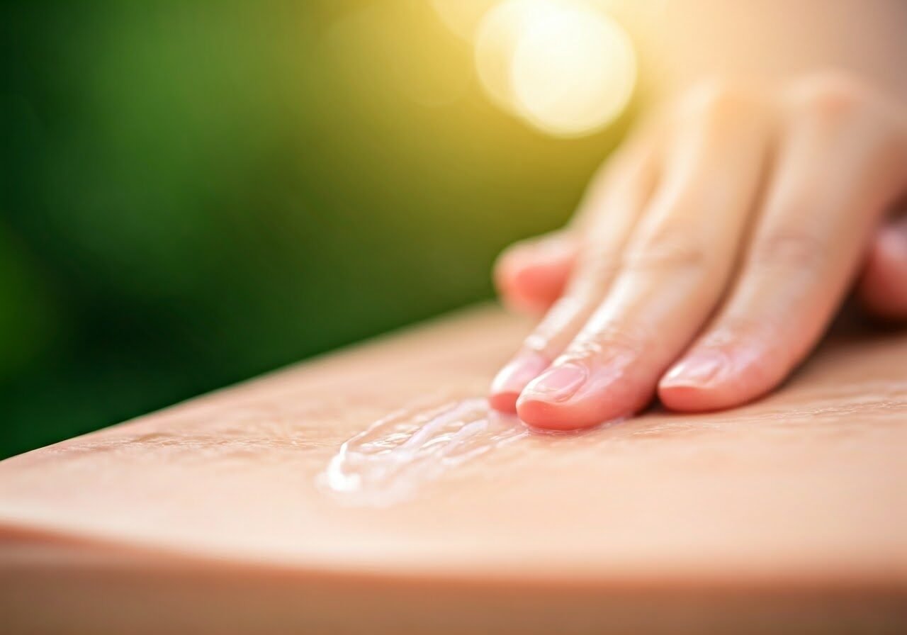 Close-up of hydrated skin