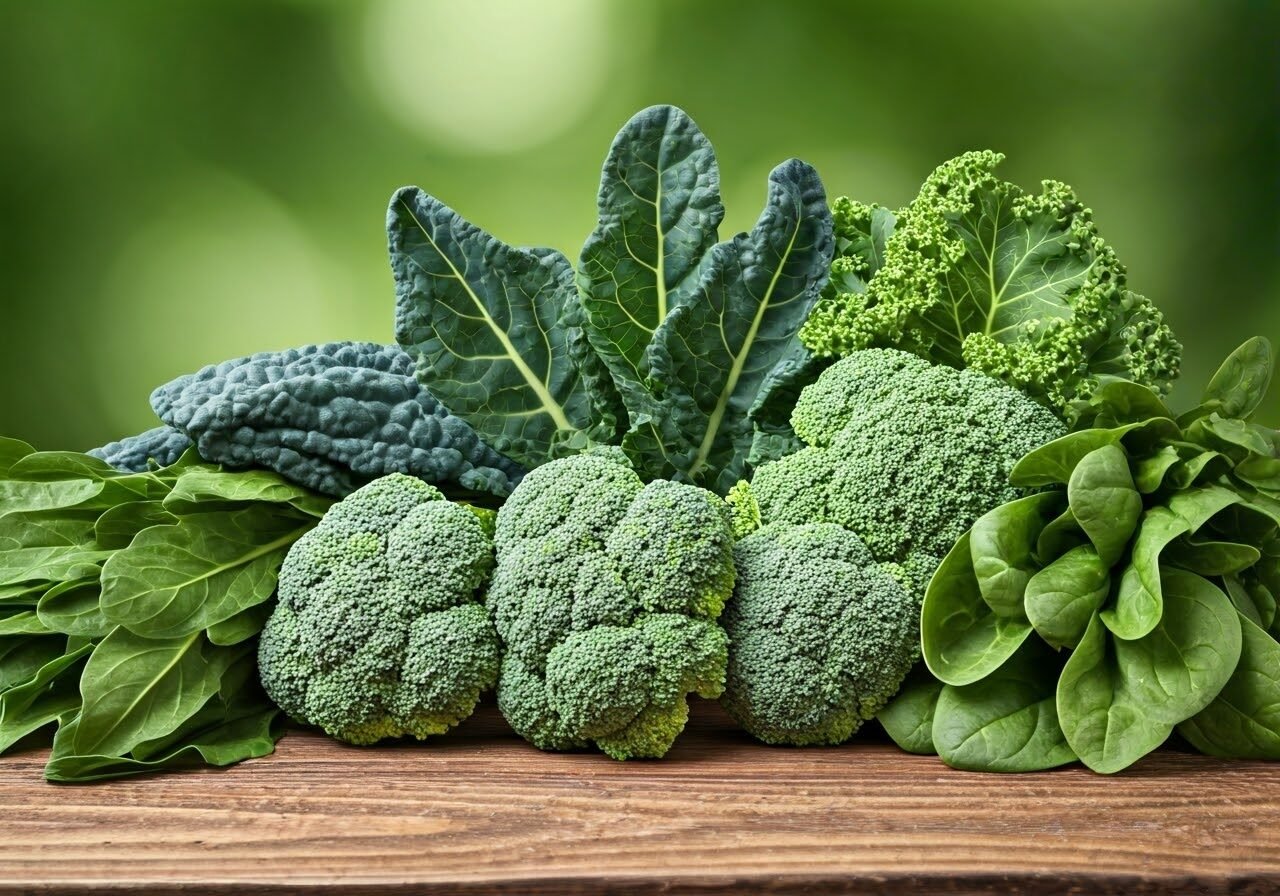 Leafy greens rich in Vitamin K