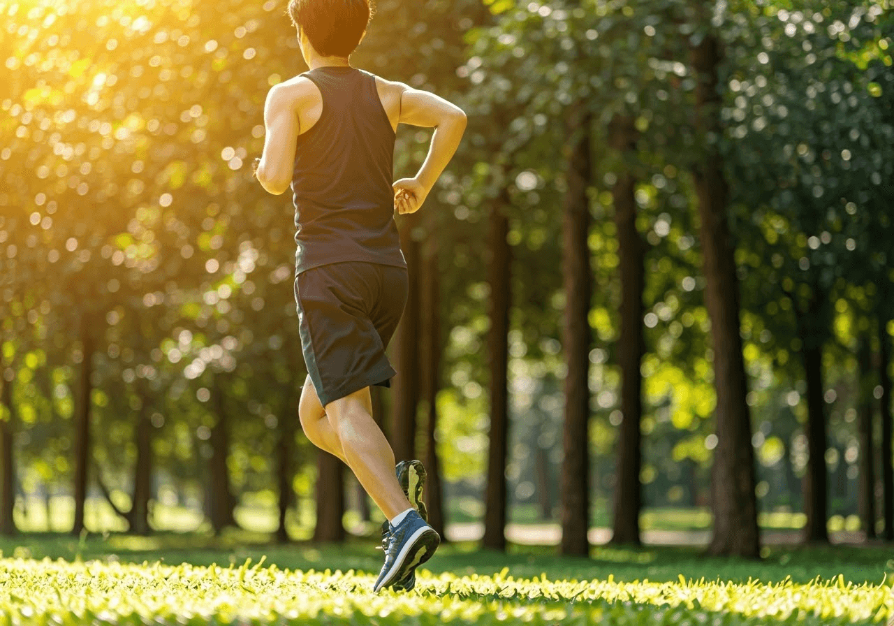 Person running in a park