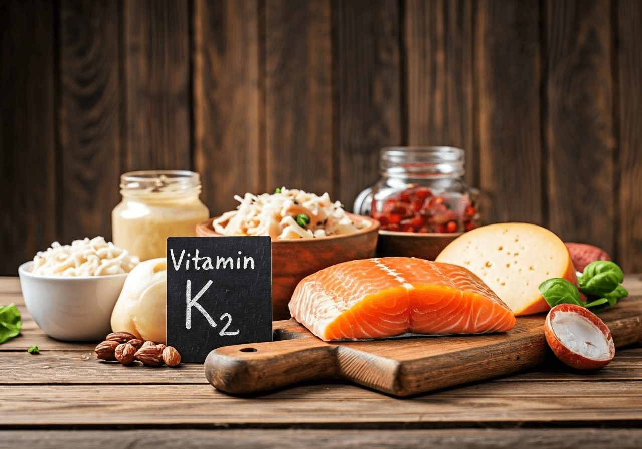 Various foods high in Vitamin K2