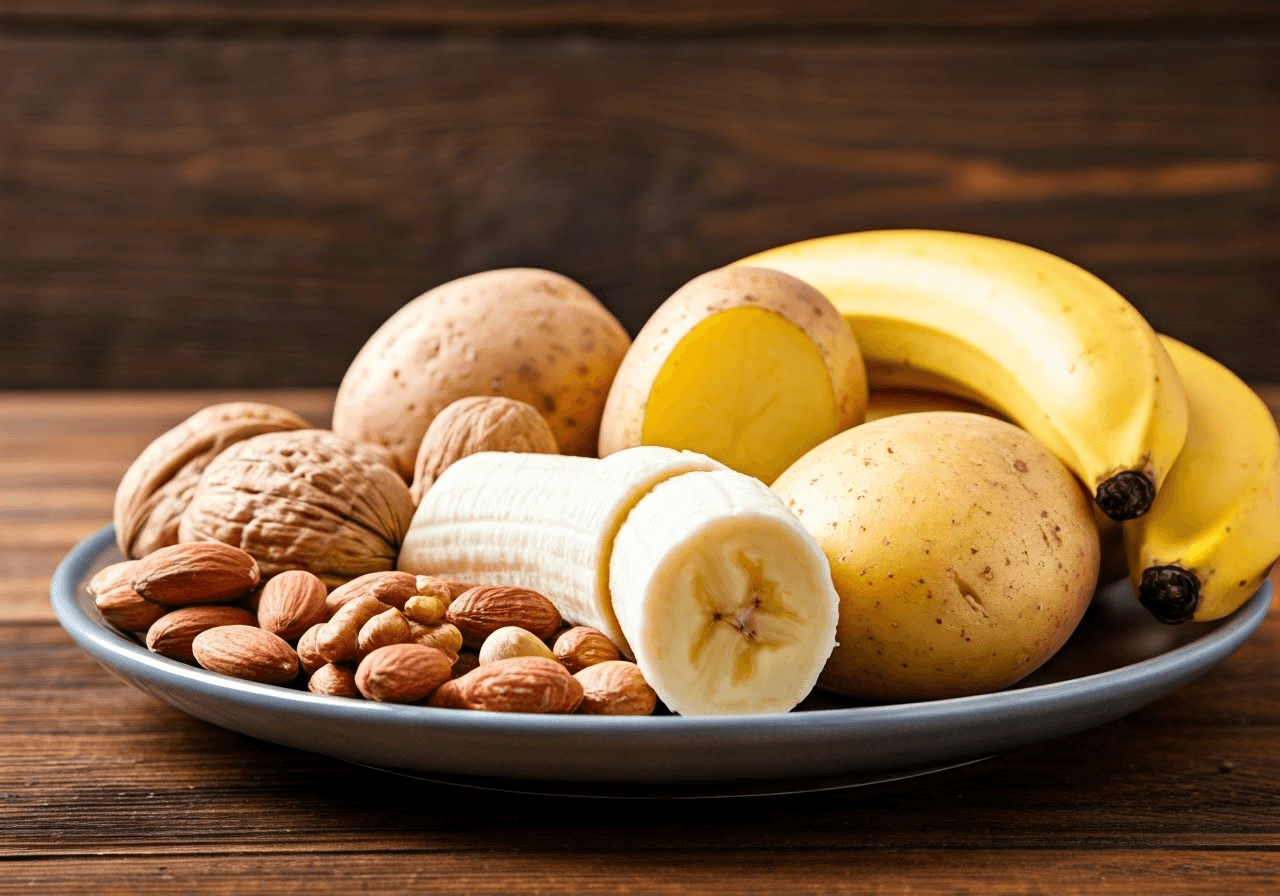 Plate of Vitamin B6-rich foods