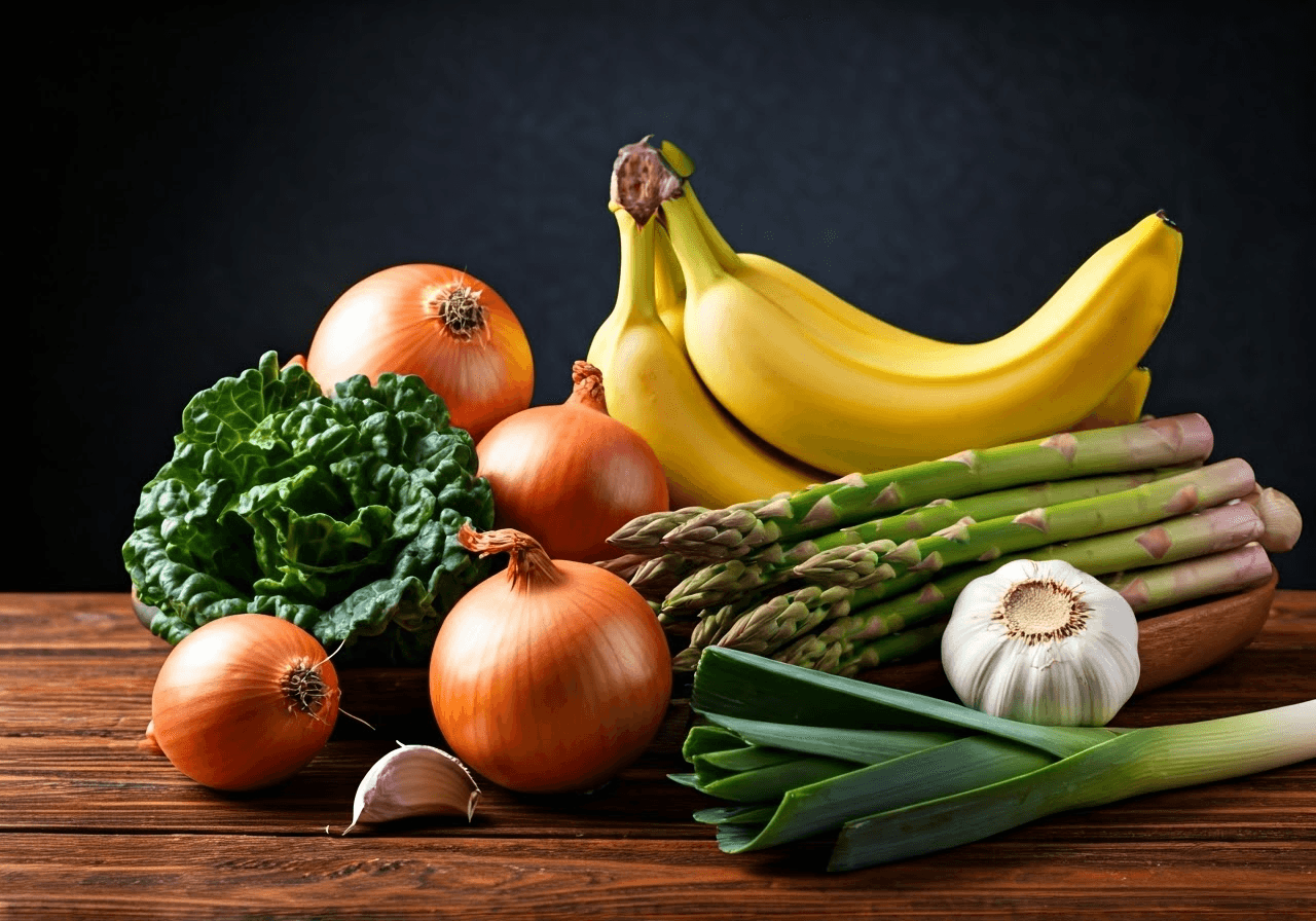 Fruits and vegetables with prebiotics