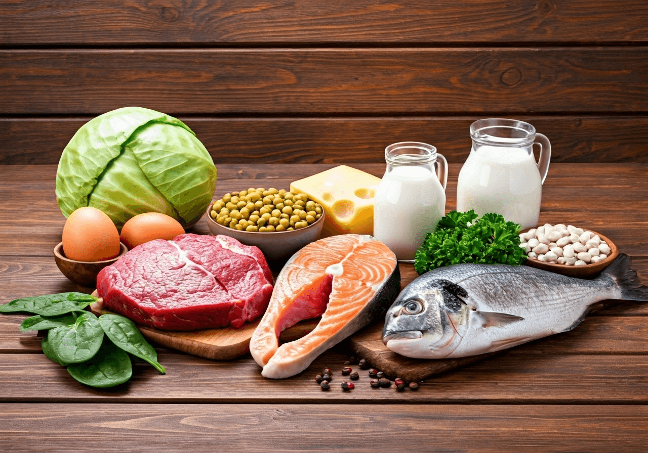 Foods rich in L-Glutamine.