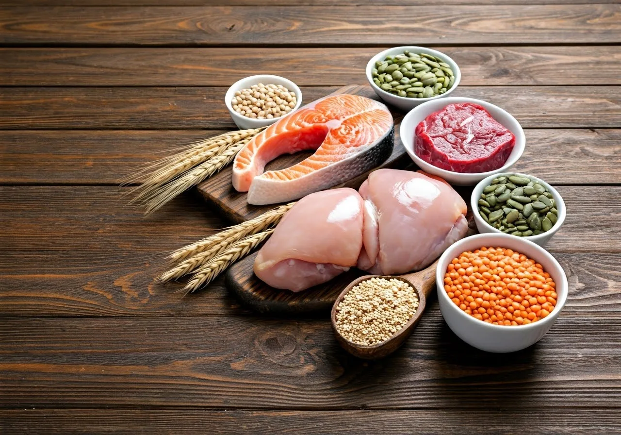 Assorted L-arginine rich foods.