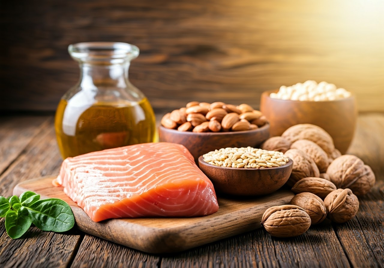 Assortment of Vitamin B3-rich foods