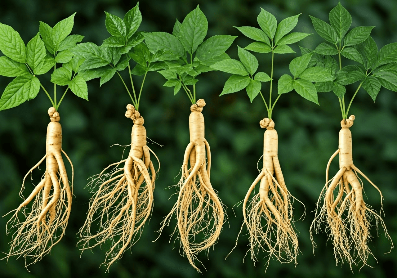 Different types of ginseng plants