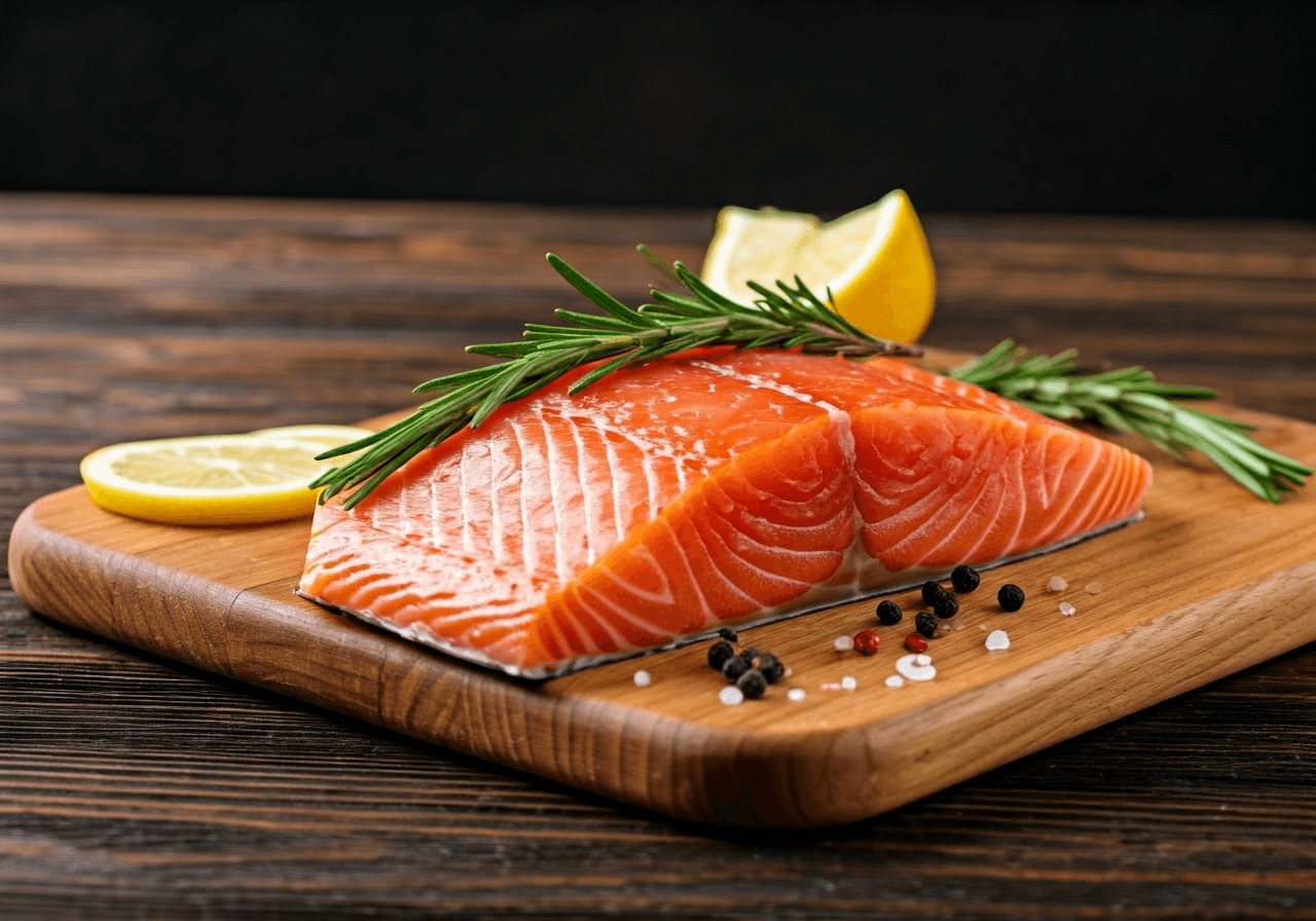 Salmon fillet with lemon and rosemary