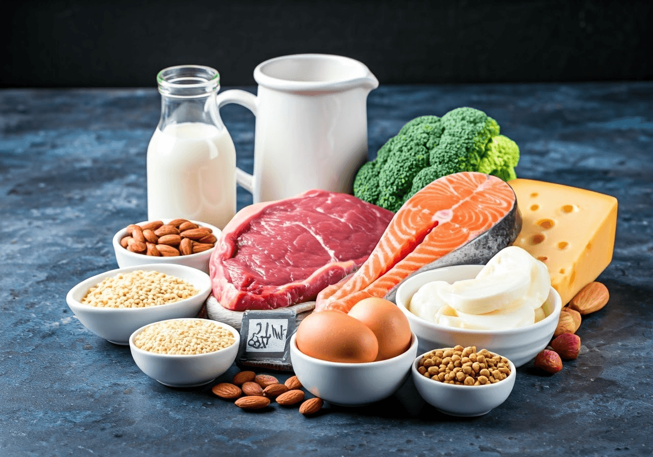 Zinc-rich foods assortment.