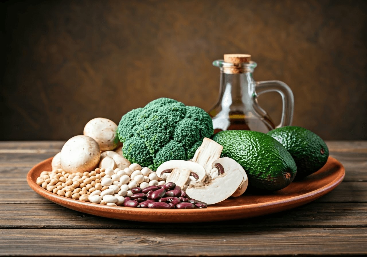 Plate of Vitamin B5-rich foods.