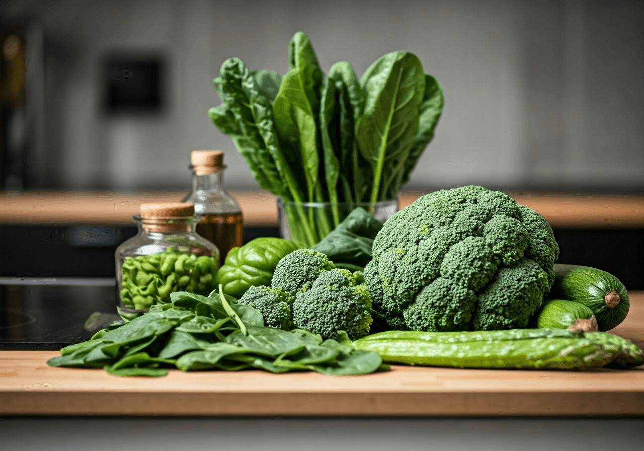 Assorted green vegetables