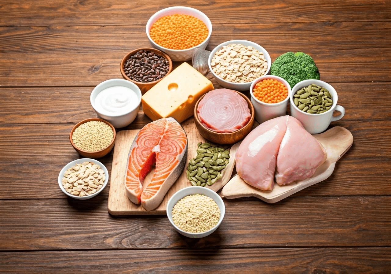Food items rich in L-arginine.